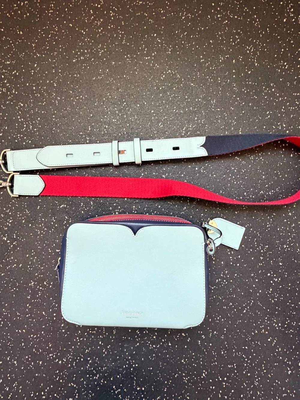 Kate Spade New York Light Blue Leather Shoulder Bag Purse